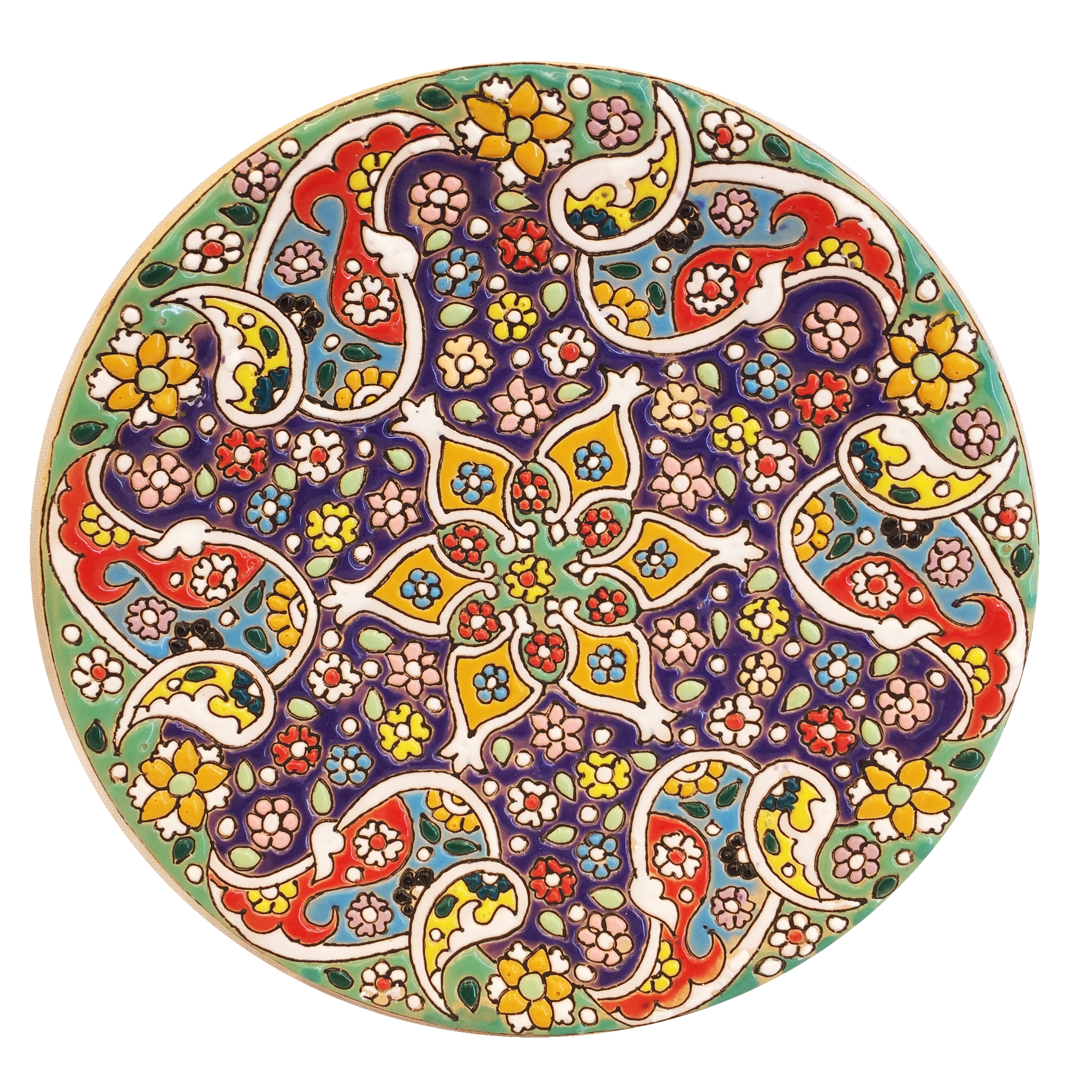 بشقاب میناکاری سفالی زمانیان کد ZMN15037