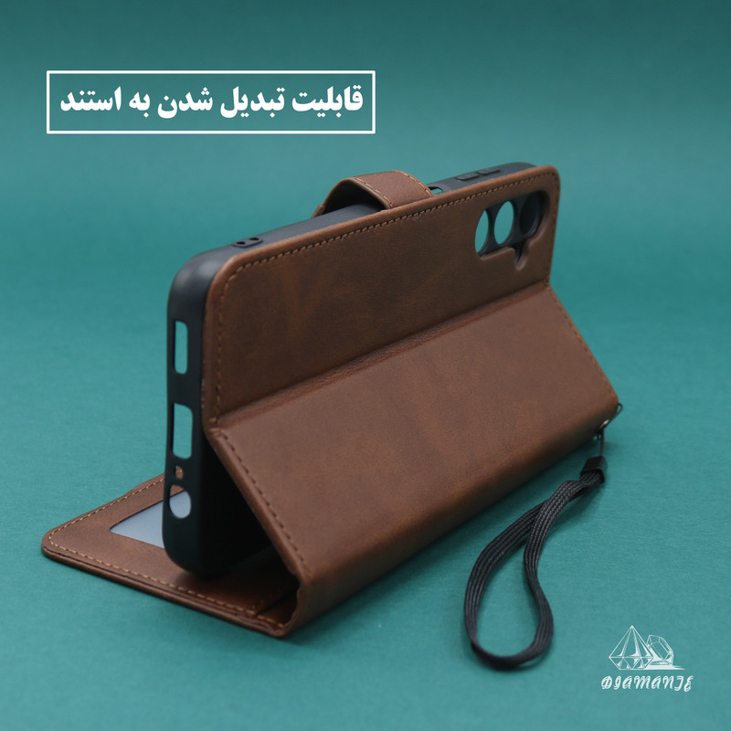 کیف کلاسوری دیامانته مدل Mortand Gn مناسب برای گوشی موبایل سامسونگ Galaxy S25 FE  به همراه بندآویز