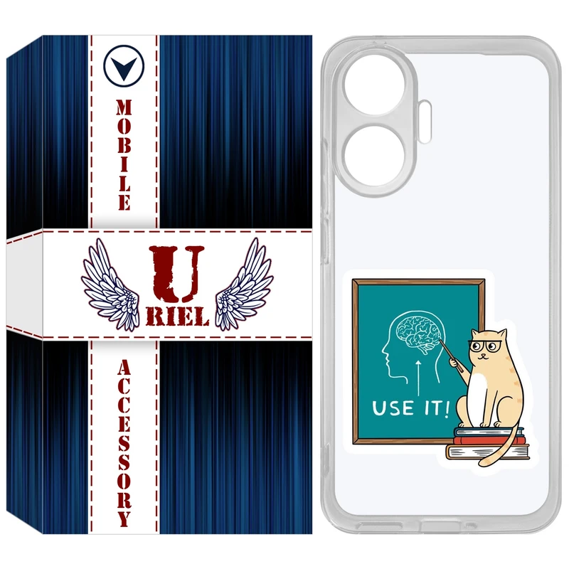 کاور یوریل مدل Clear کد 95 طرح گربه عاقل مناسب برای گوشی موبایل شیائومی Poco F7