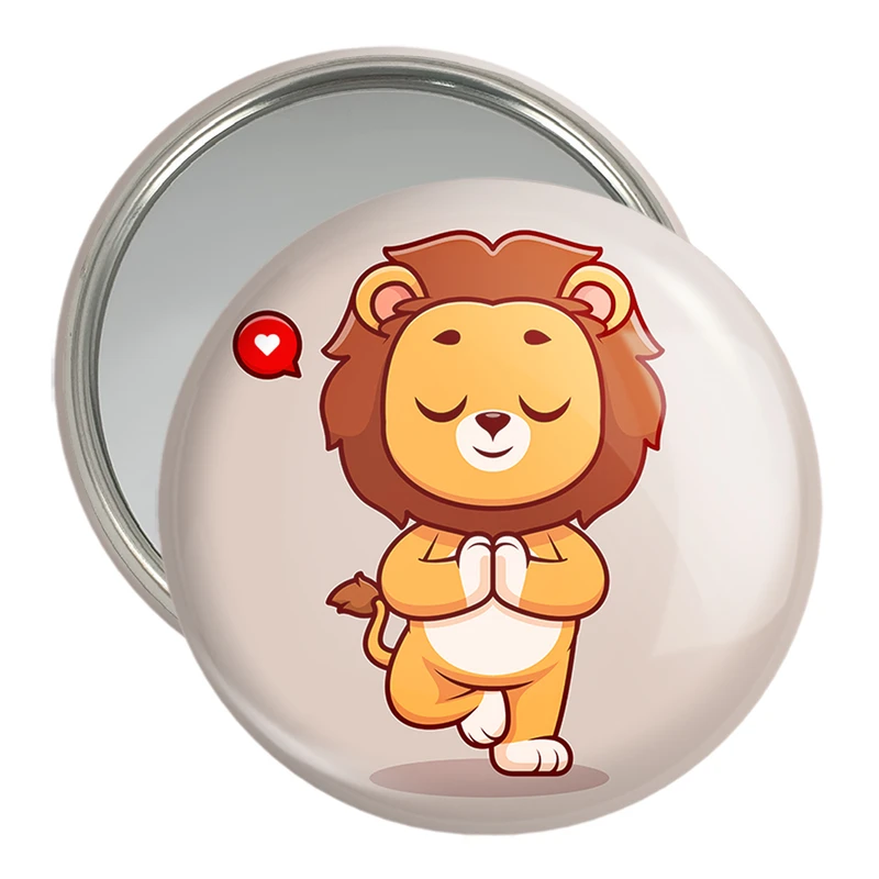 آینه جیبی خندالو مدل حیوانات بامزه شیر کد 29450