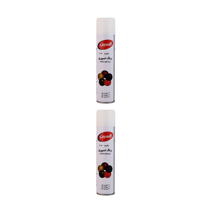 اسپری سفید مات کاسپین مدل Professional حجم 300 میلی لیتر مجموعه 2 عددی