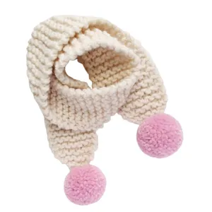 شال گردن بافتنی بچگانه مدل پوم پوم