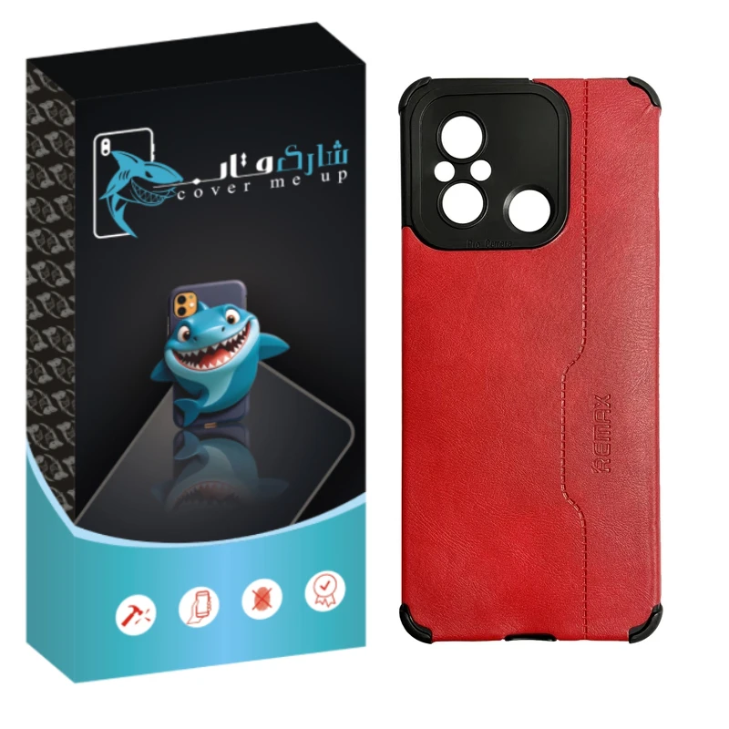 کاور شارک قاب مدل چرم RMX مناسب برای گوشی موبایل شیائومی Redmi 12C / Poco C55