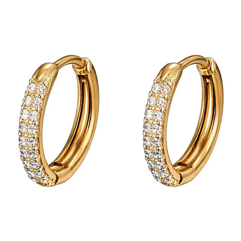 گوشواره حلقه ای زنانه ژوپینگ طرح نگین دار کد 03