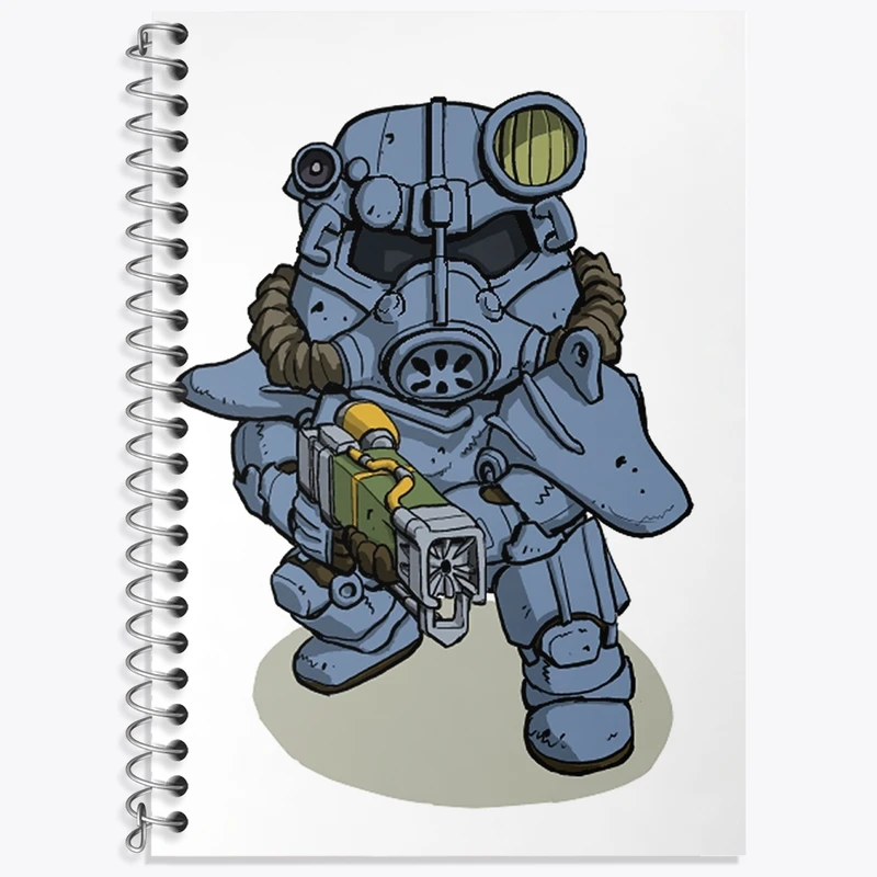 دفتر زبان 50 برگ خندالو مدل سه خط طرح بازی فال‌اوت (Fallout) کد 31292