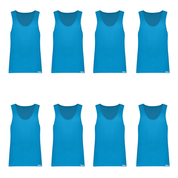  زیرپوش رکابی مردانه برهان تن پوش مدل 3-01 رنگ آبی فیروزه ای بسته 8 عددی