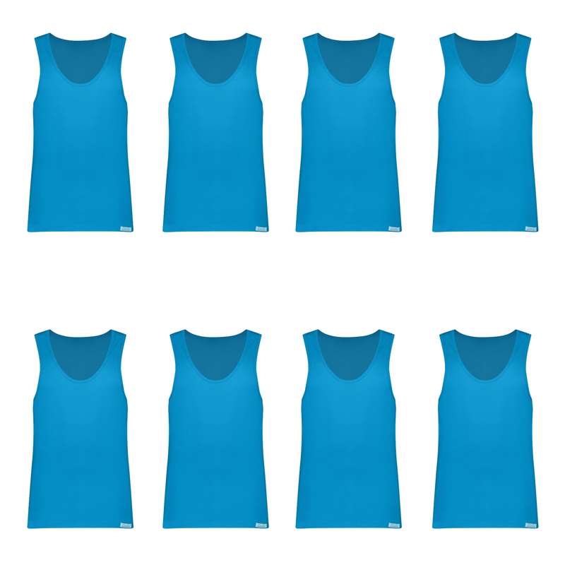 زیرپوش پسرانه برهان تن پوش مدل رکابی 3-01 رنگ آبی فیروزه ای بسته 8 عددی
