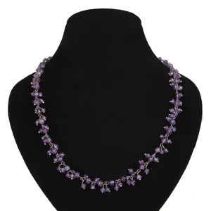 گردنبند نقره زنانه بازرگانی میلادی مدل سنگ جید طبیعی کد GAR_110