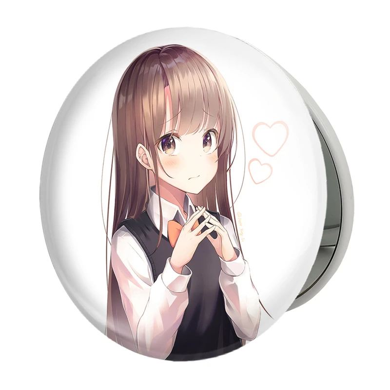 آینه جیبی خندالو طرح دختر انیمه ای مدل تاشو کد 18058 