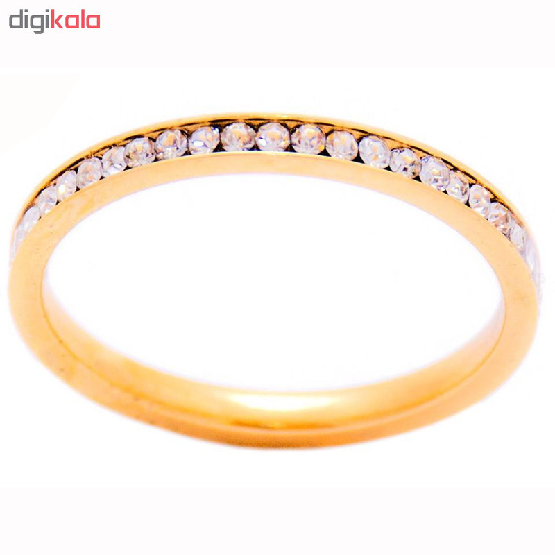 انگشتر زنانه نگین دار استیل مدل NZF سايز 16