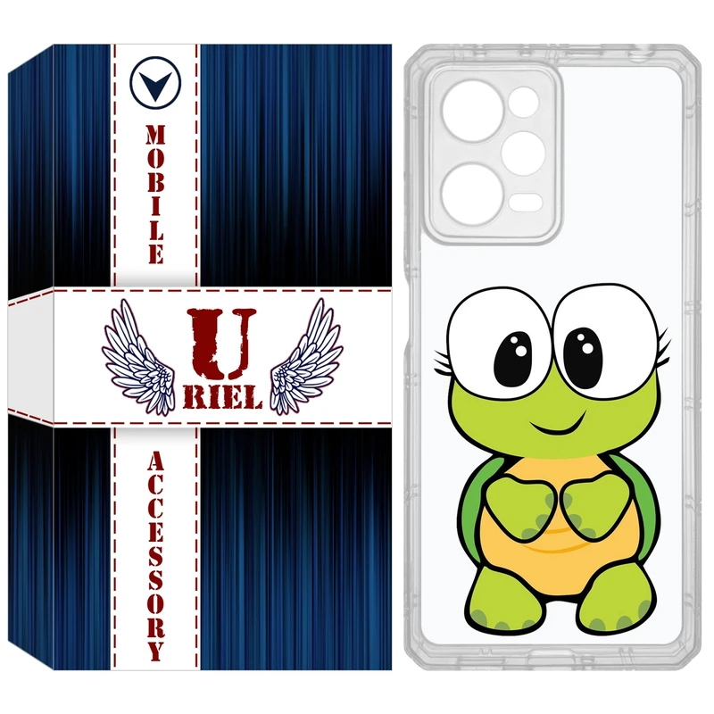 کاور یوریل مدل Clear کد 59 طرح لاکپشت مناسب برای گوشی موبایل شیائومی Poco X5 Pro / Redmi Note 12 Pro / Note 12 Pro Plus