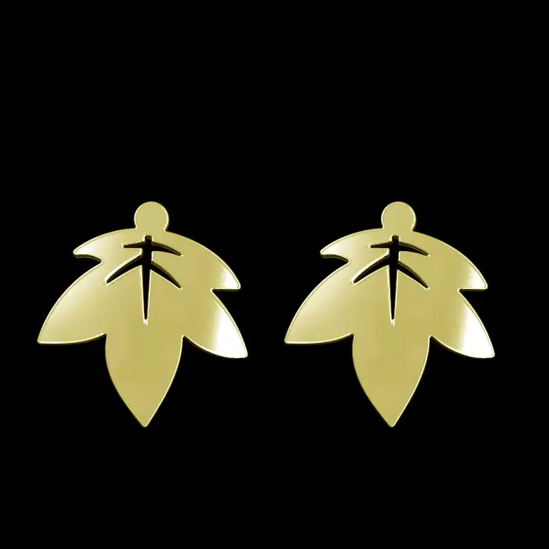 گوشواره طلا 18 عیار زنانه مدوپد مدل برگ کد GA1-14965