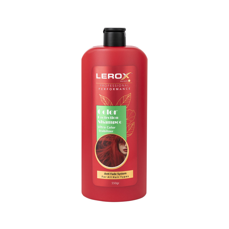 شامپو تثبیت کننده رنگ مو لروکس مدل Color Protection حجم 550 میلی لیتر