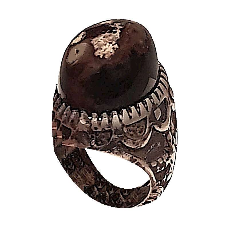 انگشتر نقره مردانه مدل عقیق سلیمانی بیت العقدة طوق دار