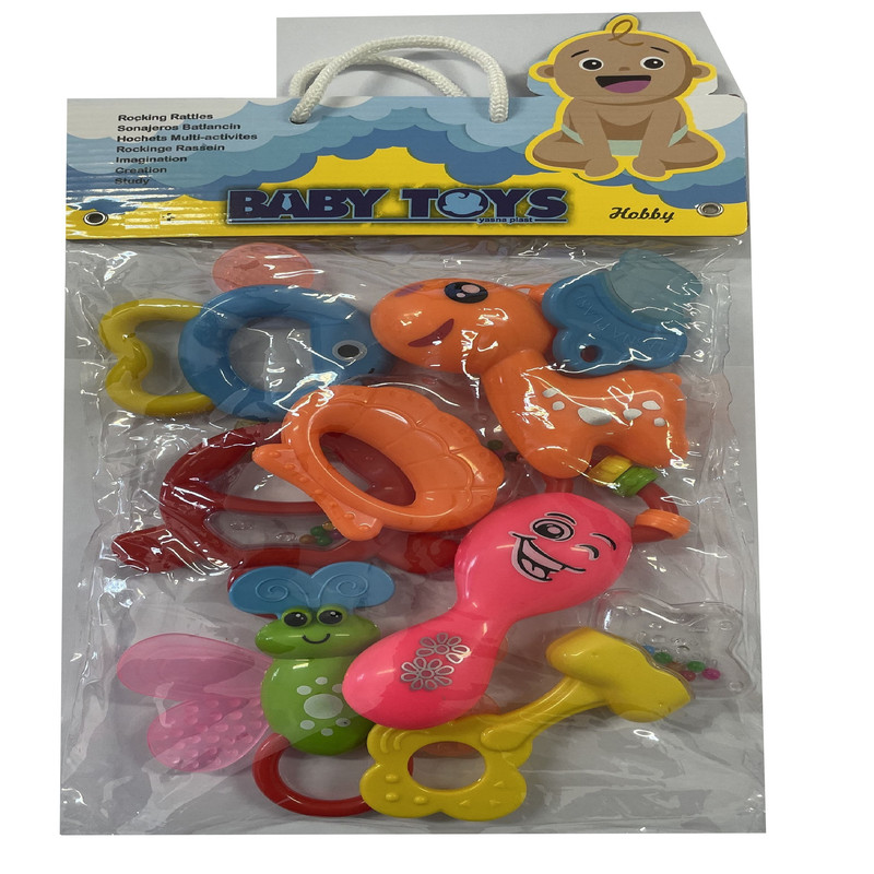 دندان گیر کودک مدل جغجغه ای بسته 8 عددی