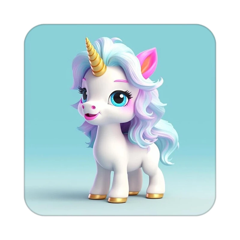 زیر لیوانی کاکتی طرح اسب تک شاخ و یونیکورن مدل mp29083