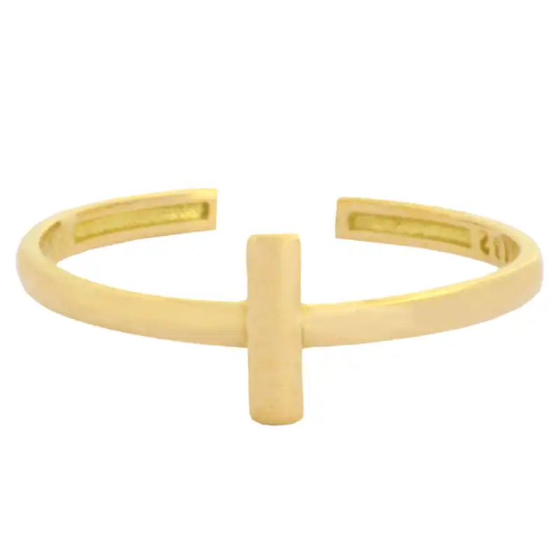 انگشتر طلا 18 عیار زنانه طلای مستجابی مدل نیم بند تک خط کد 13