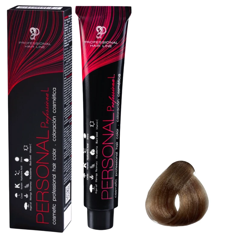 رنگ مو پرسونال پی ال شماره 8.7 حجم 100 میلی لیتر رنگ بلوند شکلاتی روشن 