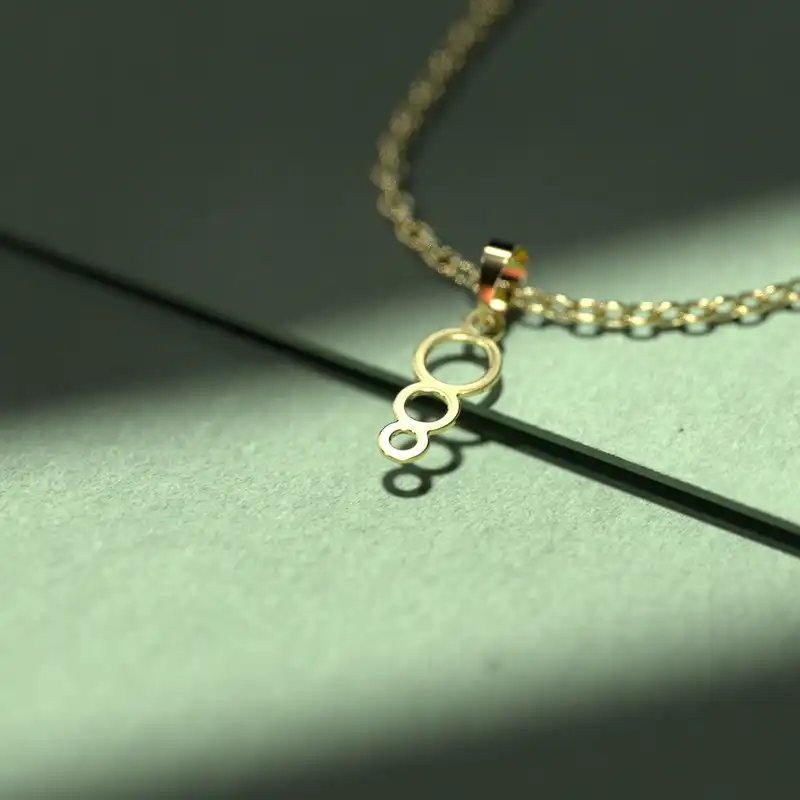 گردنبند طلا 18 عیار زنانه مدوپد مدل حلقه کد PP2-1-1065