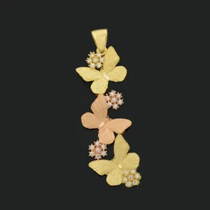 آویز گردنبند طلا 18 عیار زنانه طلای مستجابی مدل پروانه کد 67001