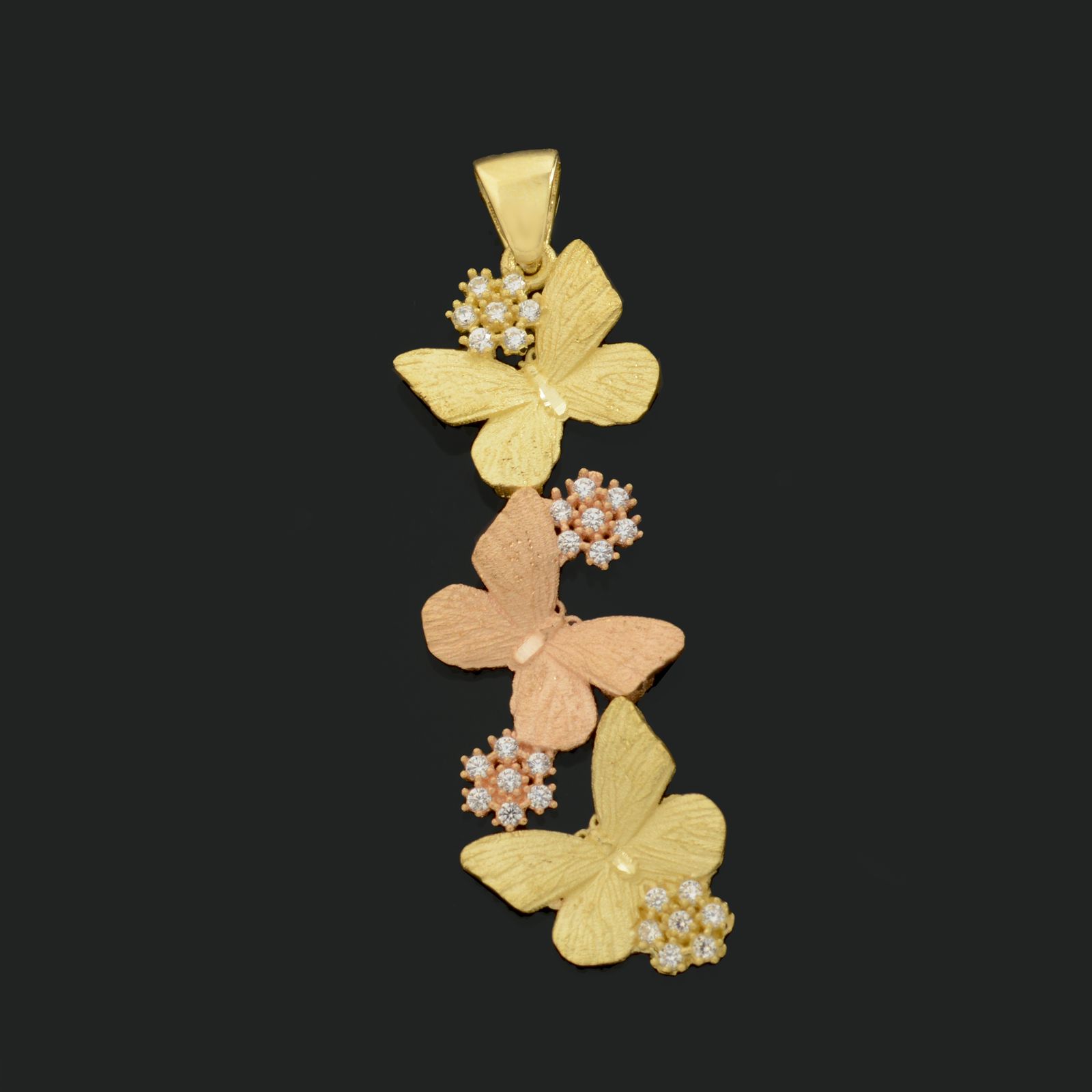 آویز گردنبند طلا 18 عیار زنانه طلای مستجابی مدل پروانه کد 67001 -  - 1