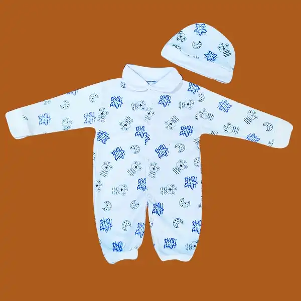 ست سرهمی و کلاه نوزادی مدل Blue Star