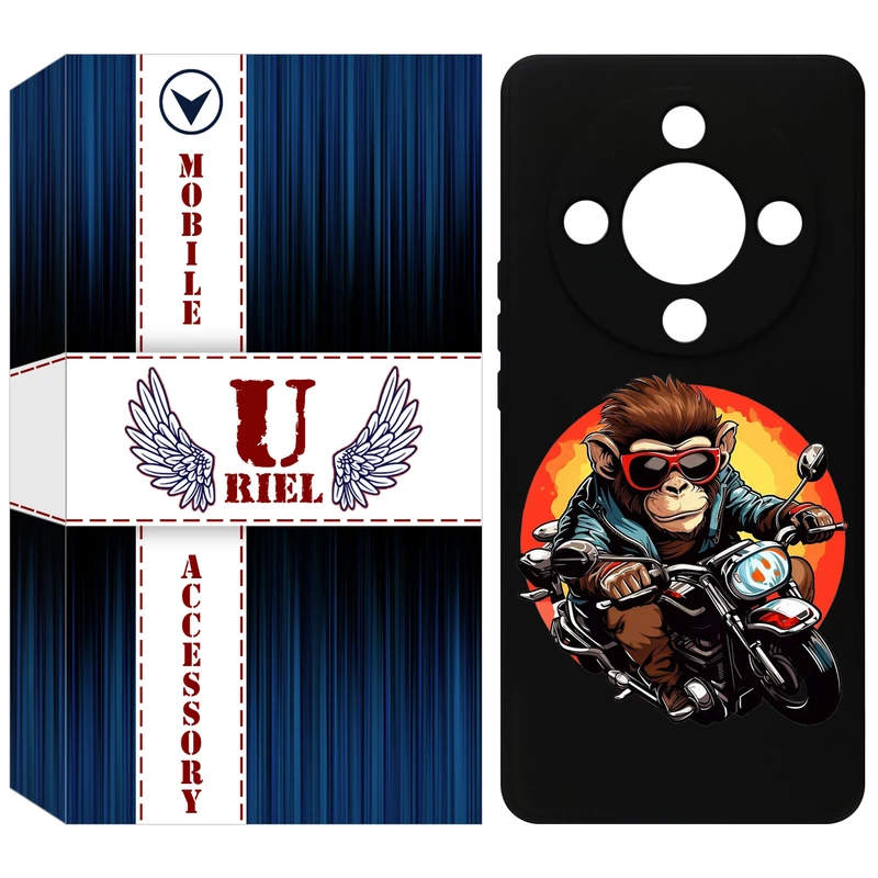 کاور یوریل قاب مدل KSH کد 32 طرح میمون موتورسوار مناسب برای گوشی موبایل آنر X9b / X50 / Magic6 Lite / Magic 6 Lite