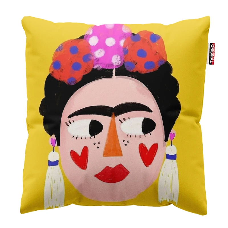 کوسن پاد آفرین مدل فریدا کالو کد PK303930 سایز 30*30 سانتی متر
