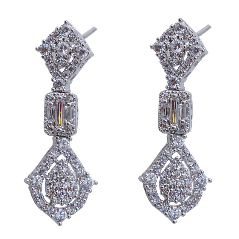 گوشواره نقره زنانه بازرگانی میلادی کد GZN_208