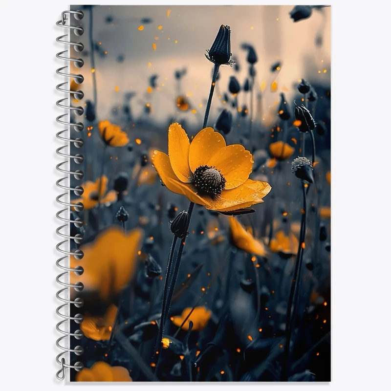 دفتر لغت 50 برگ خندالو طرح گل نارنجی کد F5249