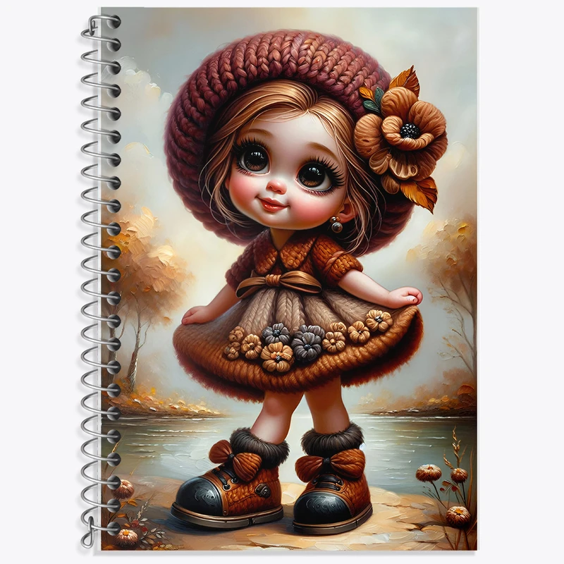 دفتر زبان 50 برگ خندالو مدل سه خط طرح دخترانه کد F5996