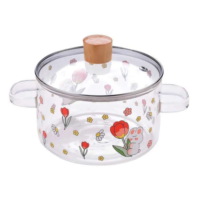 قابلمه مدل شیشه ای طرح خرگوش باهوش سایز 16