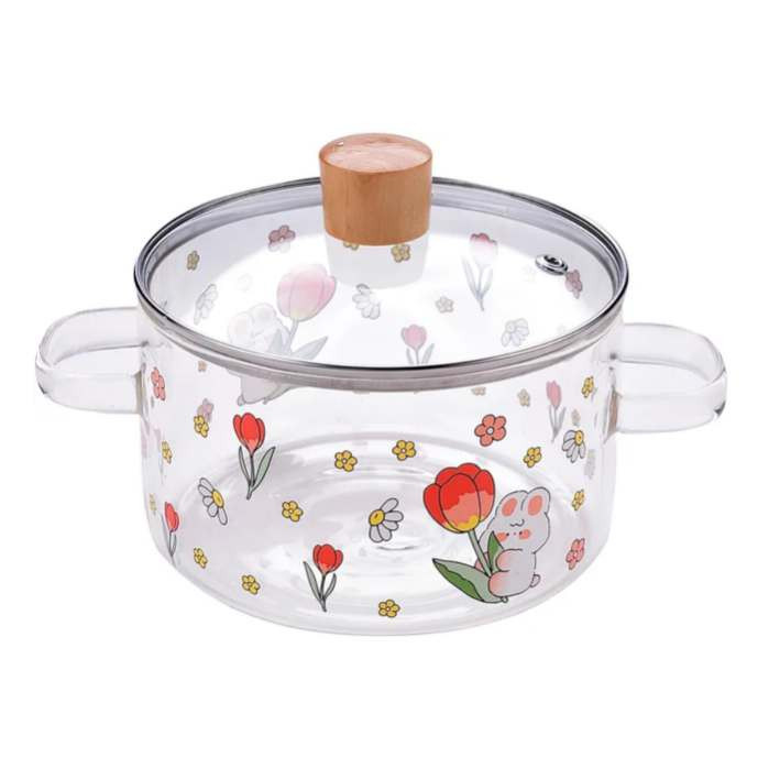 قابلمه مدل شیشه ای طرح خرگوش باهوش سایز 16