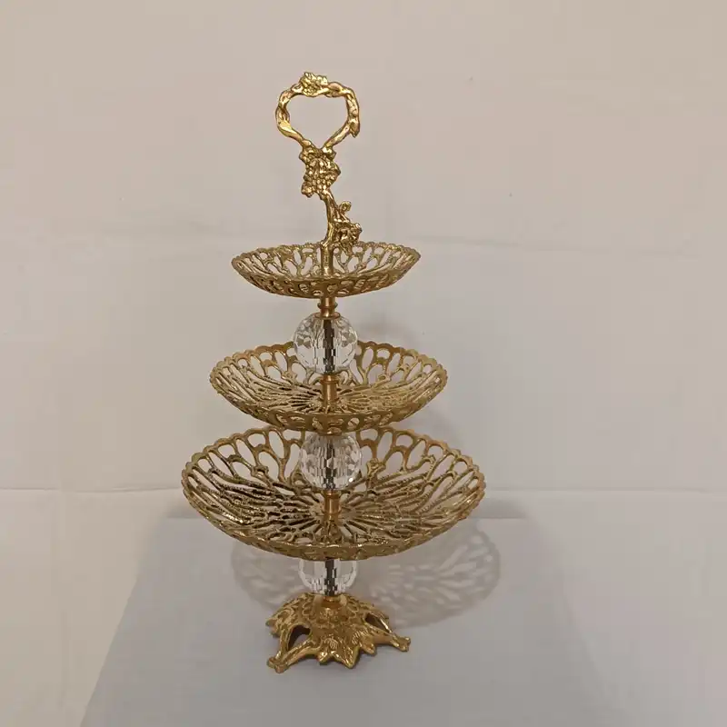 شیرینی خوری برنجی مدل سه طبقه کد S-4241