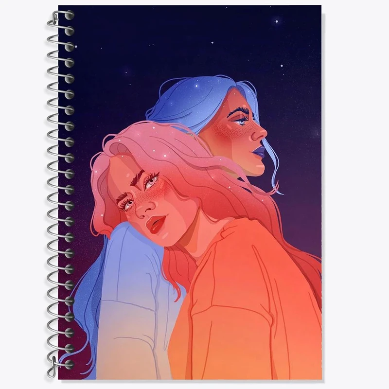 دفتر زبان 50 برگ خندالو مدل سه خط طرح دخترانه کد 25641