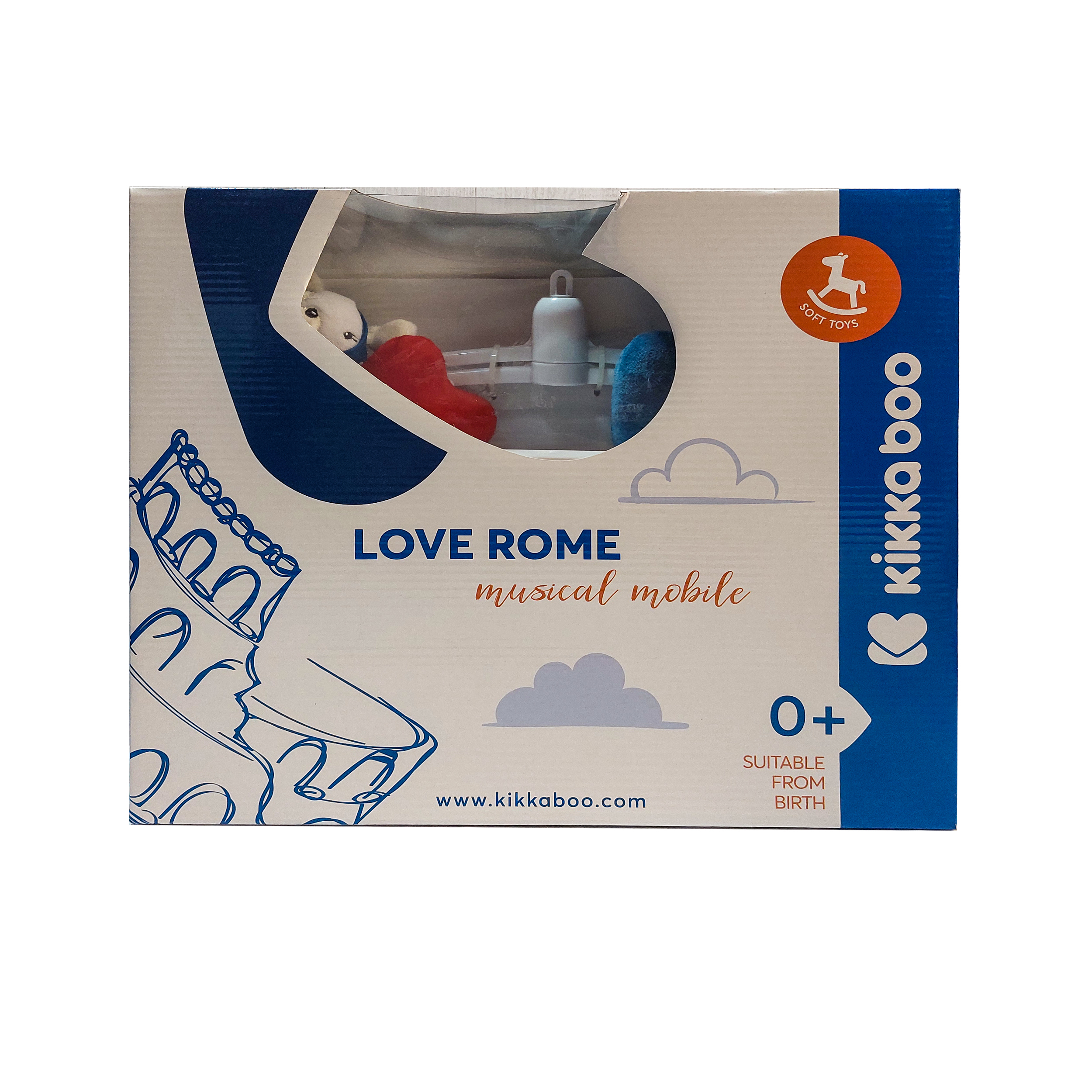 آویز تخت کودک کیکابو مدل Kb010092 طرح LOVE ROME