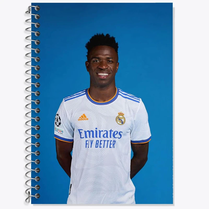 دفتر زبان 50 برگ خندالو مدل سه خط طرح وینیسیوس جونیور Vini Jr کد 28899