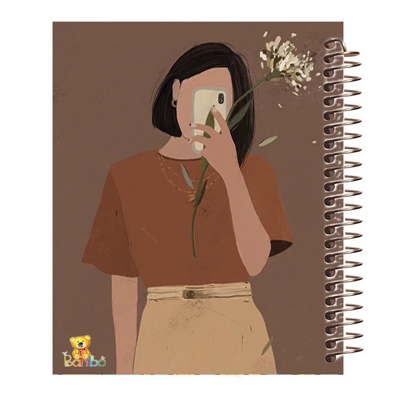 دفتر نقاشی 100 برگ سیمی بانیبو مدل سلفی دختر کد 4824