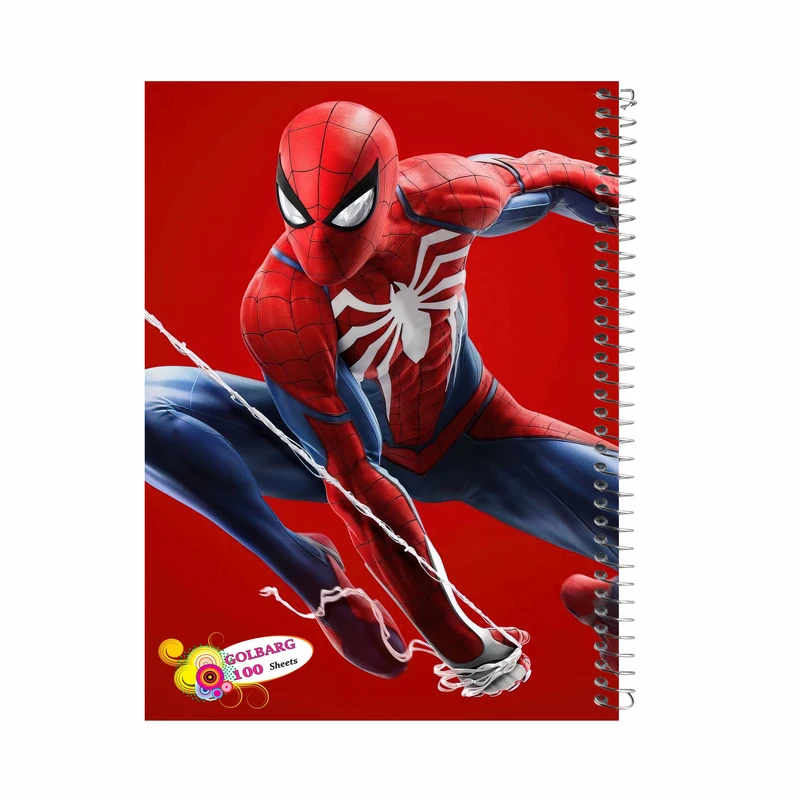 دفتر مشق 100 برگ گلبرگ طرح مردعنکبوتی کد 100822