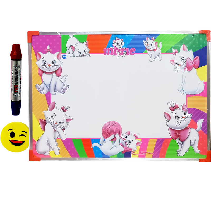 تخته وایت برد طرح گربه کد 5 سایز 35x50 سانتی متر به همراه ماژیک و تخته پاک کن