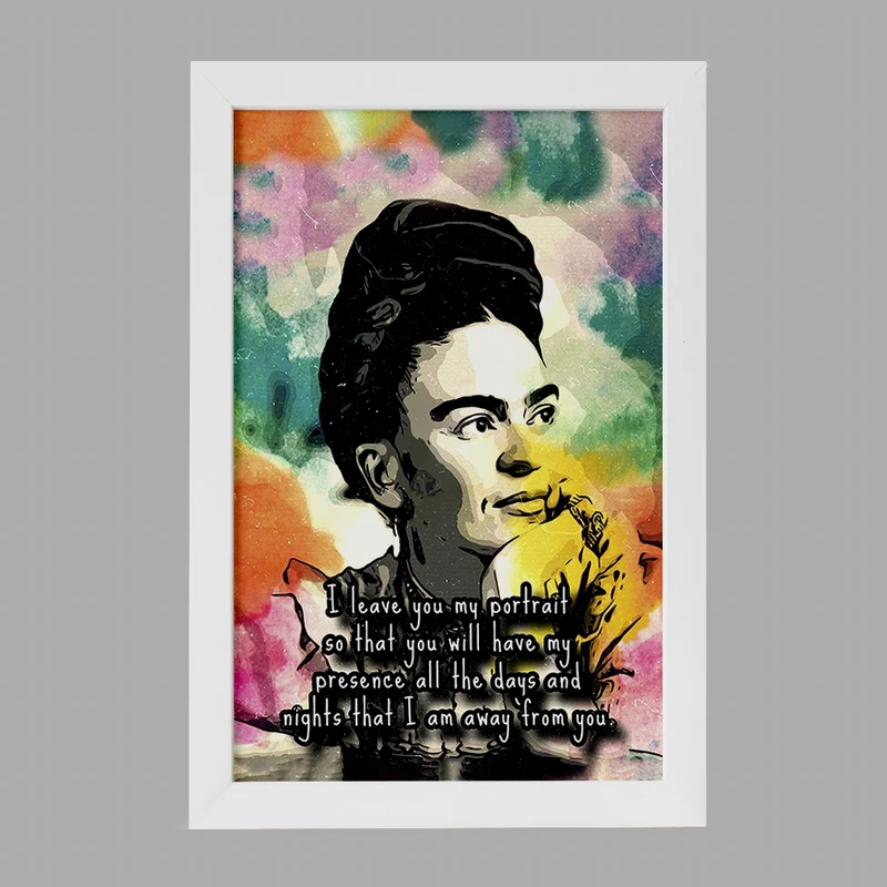 تابلو خندالو مدل فریدا کالو (Frida Kahlo) کد F1802