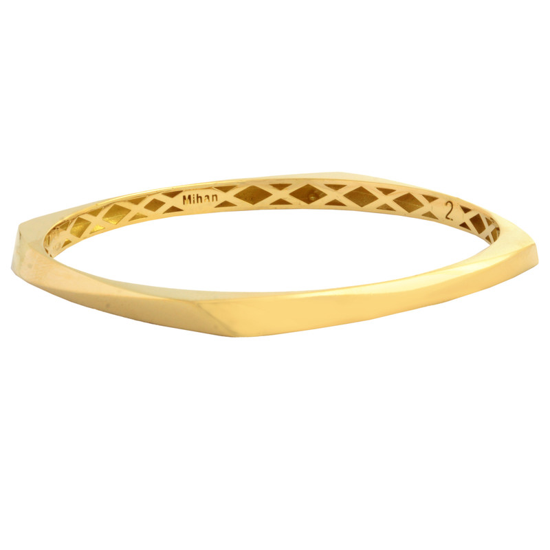 النگو طلا 18 عیار زنانه طلای مستجابی مدل مربعی آینه ای میهن کد T160 سایز 3