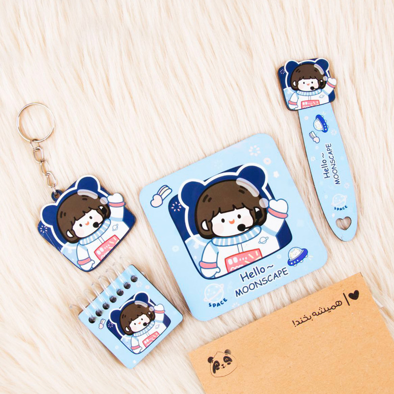 ست لوازم تحریر مدل دختر فضانورد کد g0lsa05 مجموعه 4 عددی