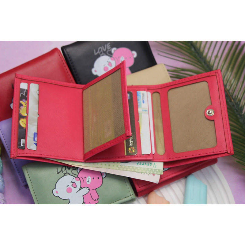 کیف پول زنانه مدل خرس عاشق کد KZD-0112