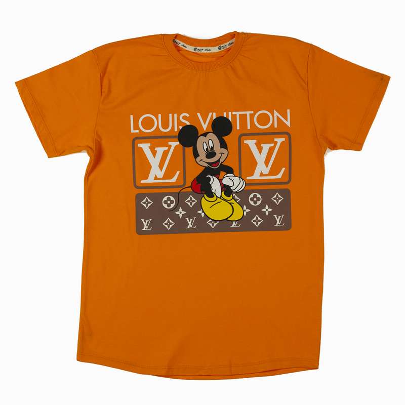 تی شرت آستین کوتاه پسرانه اگزیت مدل میکی موس رنگ نارنجی