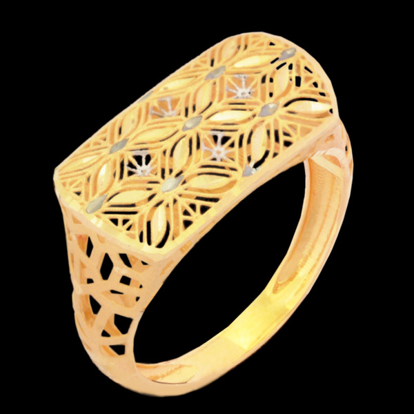انگشتر طلا 18 عیار زنانه طلای مستجابی مدل مستطیل آوا کد 3