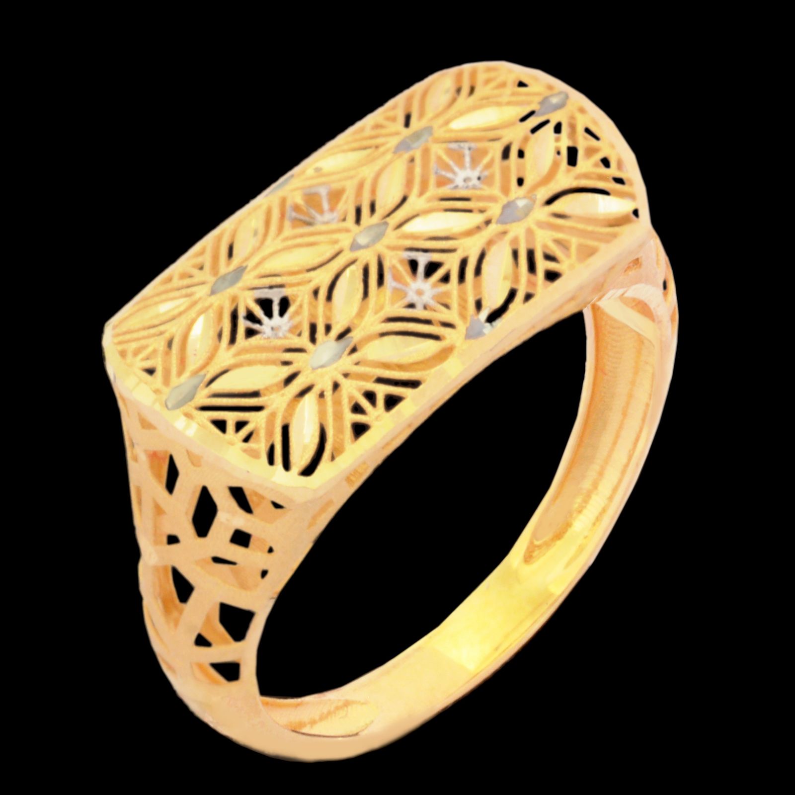 انگشتر طلا 18 عیار زنانه طلای مستجابی مدل مستطیل آوا کد 3 -  - 1