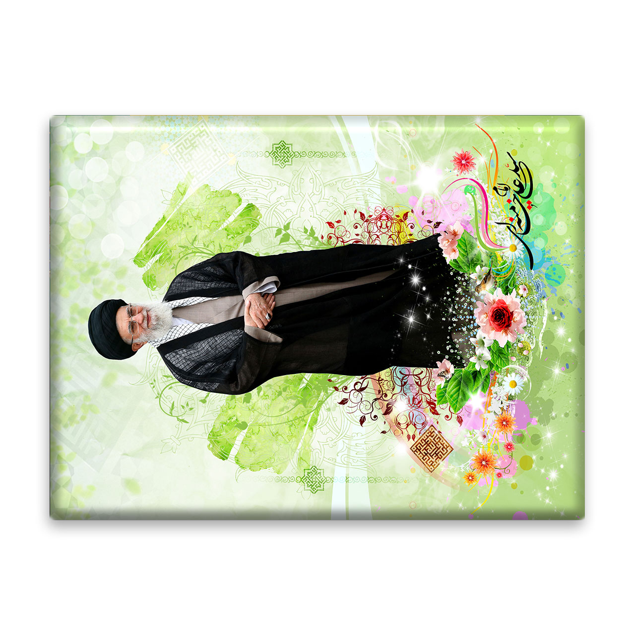 کاشی اطلس آبی طرح سید علی خامنه ای مدل T5303