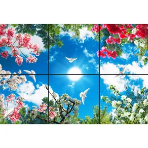 تایل سقفی آسمان مجازی طرح گل های رنگارنگ کد 0500 سایز 60x60 سانتی متر مجموعه 6 عددی
