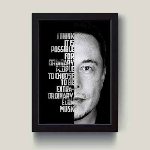 تابلو مدل دکوراتیو انگیزشی ایلان ماسک elon musk کد G5-21
